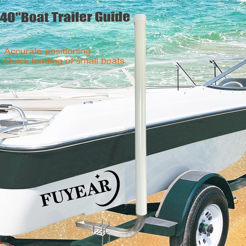 FUYEAR 40" Boat Trailer Guides,Boat Guides for Trailers,Ocean Specific 316L Stainless Steel Trailer Guide Poles,High Visibility UPVC Boat Trailer Guides Poles Kits,for Trailers,Boats,Kayaks and More - Image 4